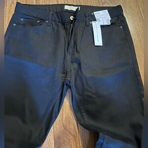 BNWT MENS BLACK DISTRESSED TOPMAN STRETCH SKINNY JEANS W36 L34